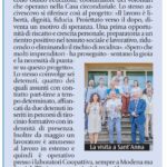 settimanale Nostro Tempo - articolo visita Ucid al laboratorio Coopattiva nel carcere di Modena